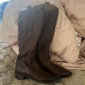 Coconuts by Matisse Dark Brown Tall  Button Boots sz 8 Leather New